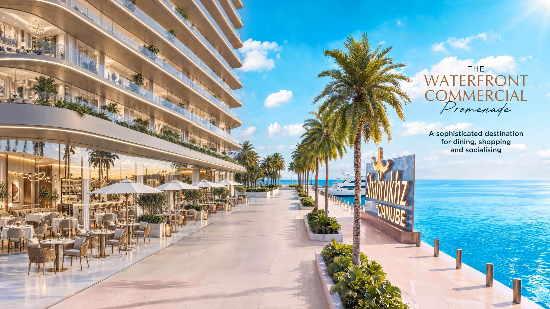 Sea front at Shahrukhz Residences by Danube, Dubai Maritime City